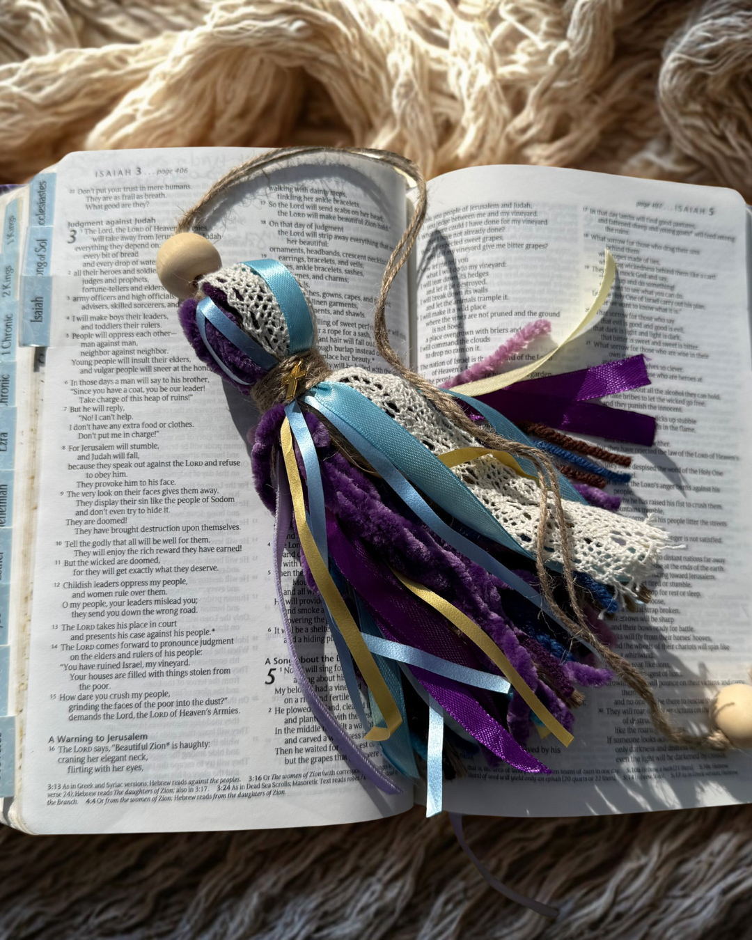 Bible Tassel Bookmark | Purple & Teal