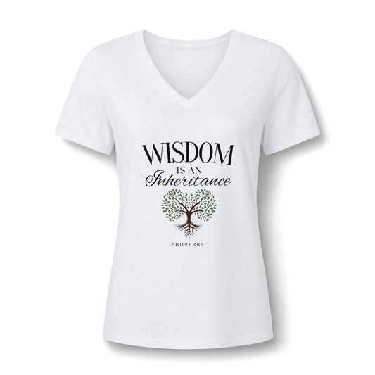 Wisdom Is An Inheritance Tree of Life V-Neck T-Shirt