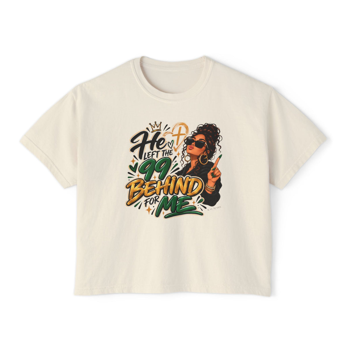 He Left The 99 Behind For Me Sunkissed 2 | Women's Boxy Tee | Luke 15:4