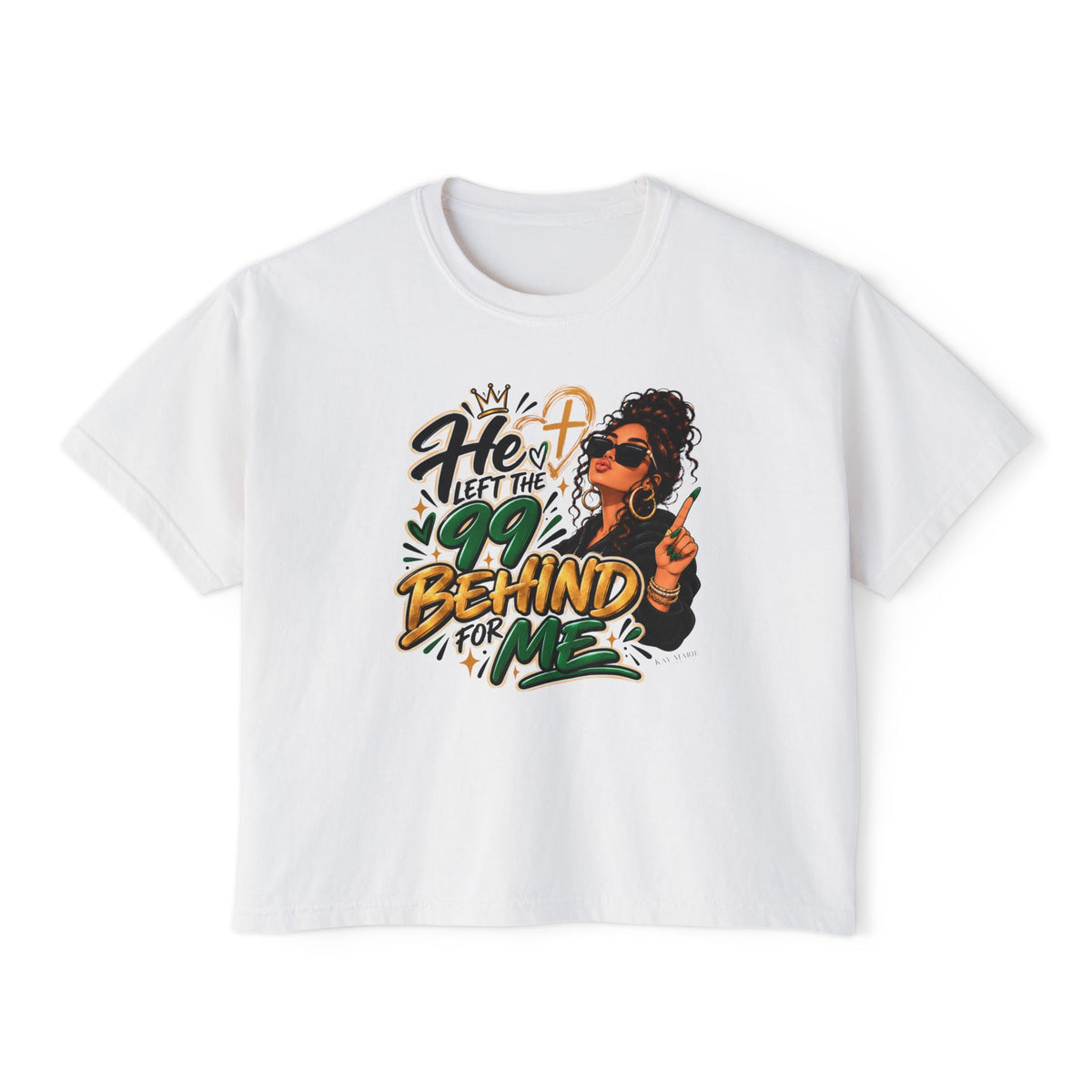 He Left The 99 Behind For Me Sunkissed 2 | Women's Boxy Tee | Luke 15:4