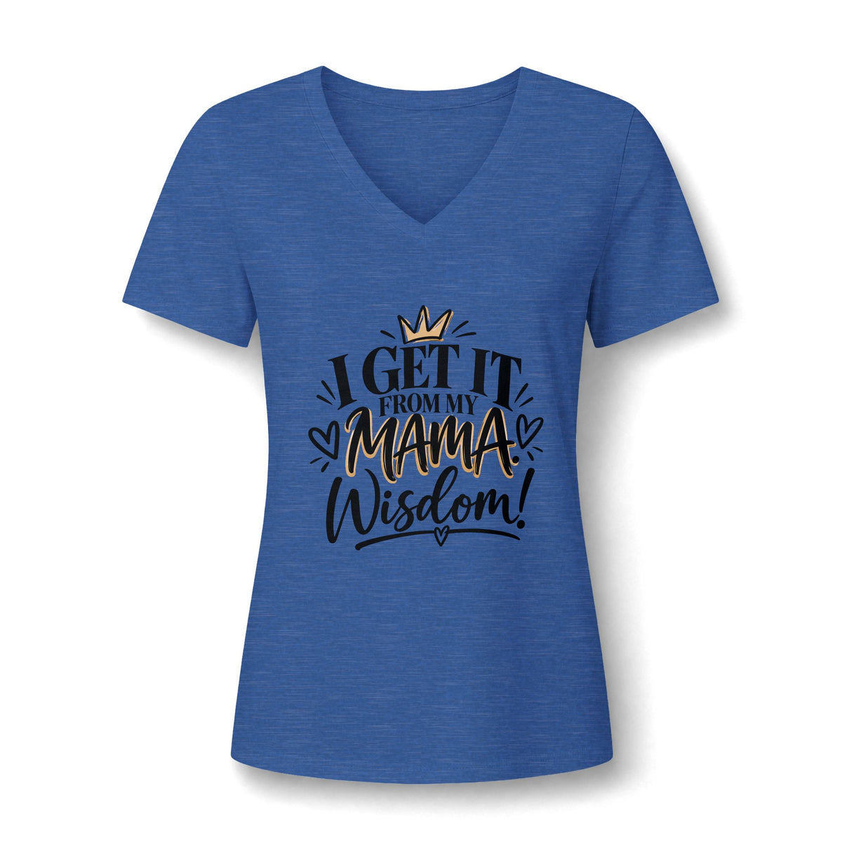I Get It from My Mama Wisdom (Gold) V-Neck T-Shirt